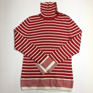 Nautica Womens Turtle Neck Striped Sweater Size M
